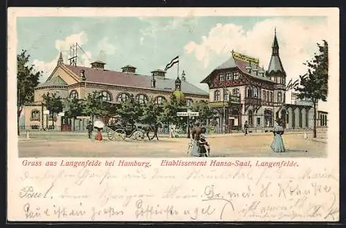Lithographie Hamburg-Langenfelde, Etablissement Hansa-Saal
