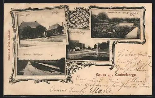 AK Cadenberge, Feils Hotel, Rosengarten d. Gräfl. Bremerschen Gutes