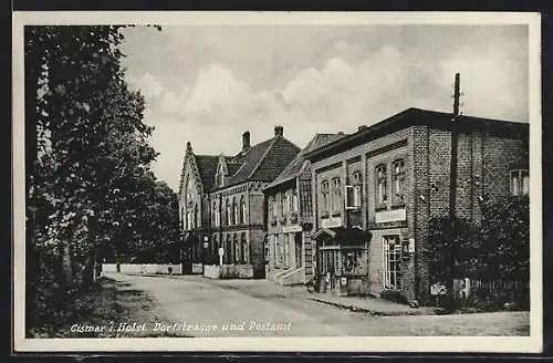 AK Cismar i. Holst., Dorfstrasse und Postamt