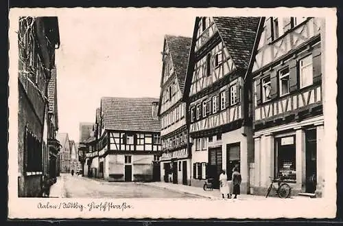 AK Aalen /Württ., Hirschstrasse mit Geschäften