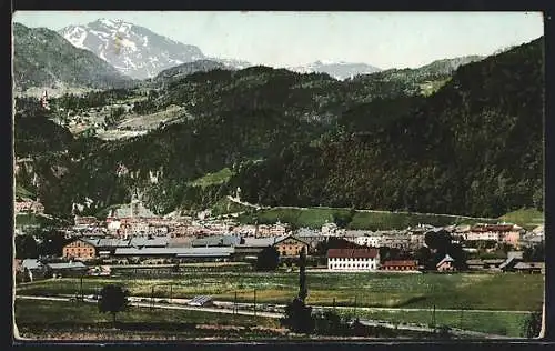 AK Hallein, Ortsansicht mit Bergen