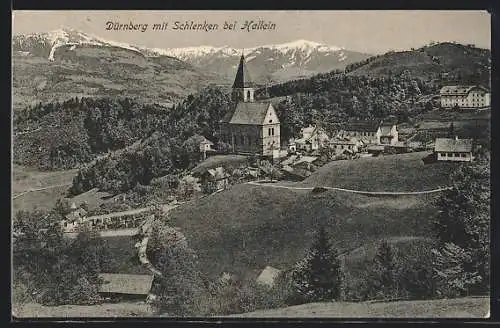 AK Dürnberg bei Hallein, Ortsansicht mit Kirche, Schlenken