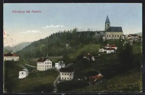 AK Dürnberg bei Hallein, Ortsansicht mit Kirche