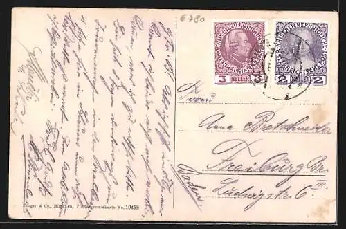 AK Schruns /Montafon, Ortsansicht mit Zimbaspitze