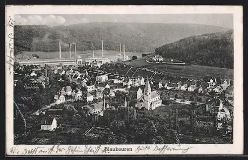 AK Blaubeuren, Ortsansicht aus der Vogelschau