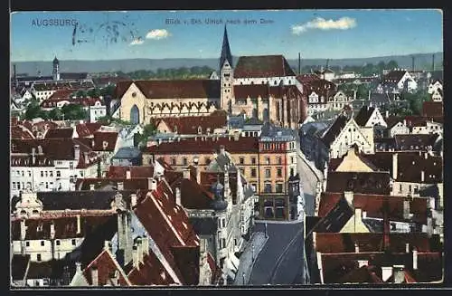 AK Augsburg, Blick von St. Ulrich auf den Dom