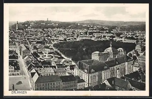 AK Erlangen, Teilansicht aus der Vogelschau