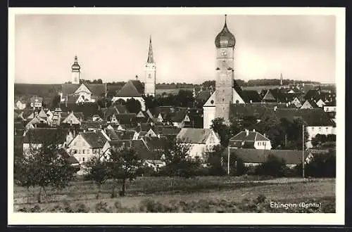 AK Ehingen /Donau, Ortsansicht mit drei Kirchtürmen