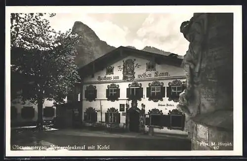 AK Oberammergau, Gasthaus zum Weissen Lamm, Kofel