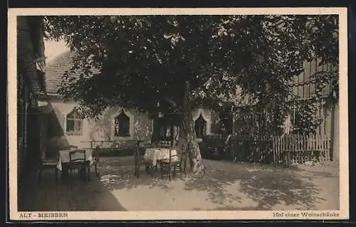 AK Alt-Meissen, Gastgarten des Restaurants Weinschank Stadtparkhöhe