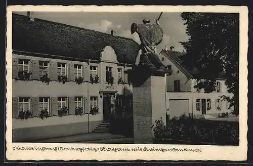 AK Waldfischbach, Rathaus und Kriegerdenkmal