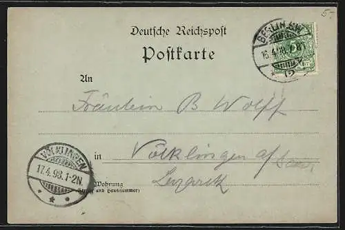 Mondschein-AK Berlin-Tiergarten, Am Reichstagsgebäude mit Kutschen