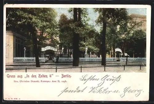 AK Berlin-Tiergarten, Gasthaus In den Zelten 4