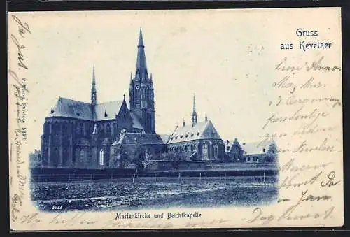 AK Kevelaer, Marienkirche und Beichtkapelle um 1900