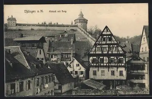 AK Esslingen a. N., Altstadt imt Burg