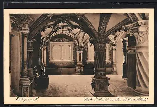 AK Esslingen a. N., Städt. Bibliothek im alten Rathaus (Diele)