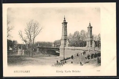 AK Stuttgart, König Karls Brücke