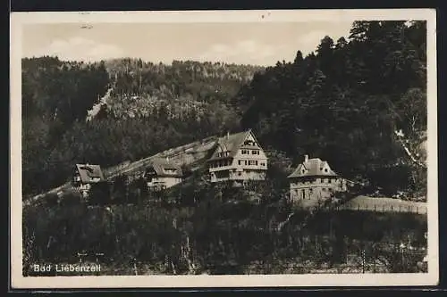 AK Bad Liebenzell, Ortspartie aus der Vogelschau