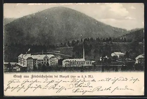 AK Friedrichsheim b. Marzell, Ortsansicht aus der Vogelschau