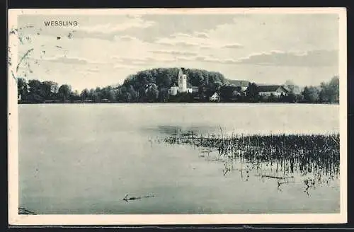 AK Wessling, Seepartie mit Blick zur Kirche