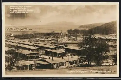 AK Münsingen, Truppenübungsplatz aus der Vogelschau
