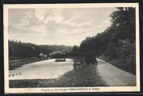 AK Hilgen, Ortspartie mit Hotel-Pension und Restaurant Markusmühle