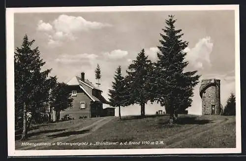 AK Furtwangen /Schwarzwald, Höhengasthaus z. Brendturm a. d. Brend