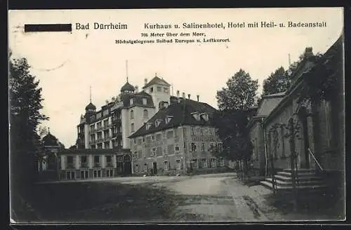 AK Bad Dürrheim, Kurhaus u. Salinenhotel, Hotel mit Heil- u. Badeanstalt