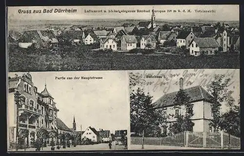 AK Bad Dürrheim, Totalansicht, Hauptstrasse, Badehaus I.