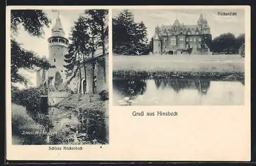 AK Hinsbeck, Schloss Krickenbeck mit Rückansicht