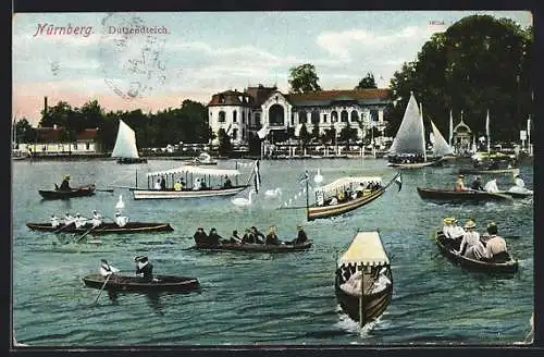 AK Nürnberg, Ruderer auf dem Dutzendteich