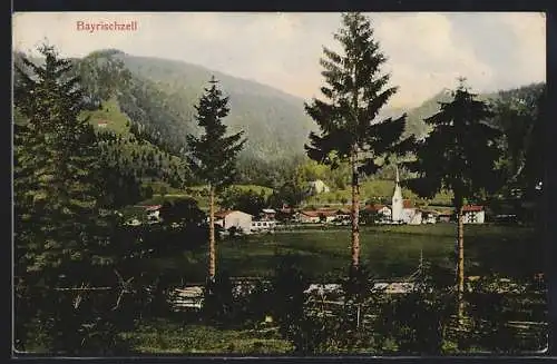 AK Bayrischzell, Ortsansicht aus der Vogelschau