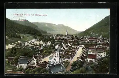 AK Urach, Totalansicht mit Hohenurach