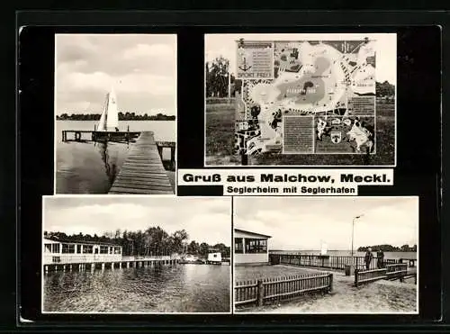 AK Malchow /Meckl., Seglerheim mit Seglerhafen