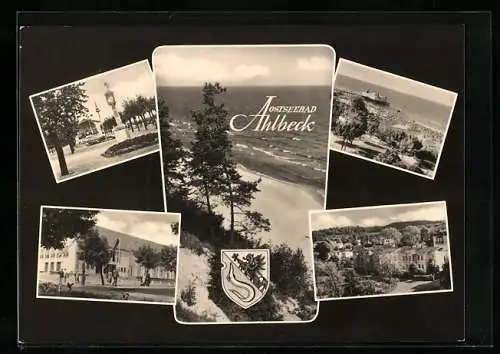 AK Ahlbeck /Usedom, Ortsansicht und Strandpartie