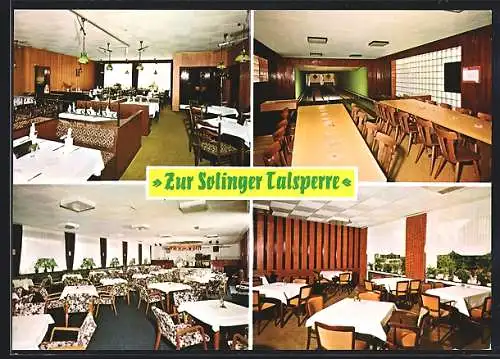 AK Solingen-Höhrath /Oberburg, Restaurant-Cafe Zur Solinger Talsperre, Innenansichten