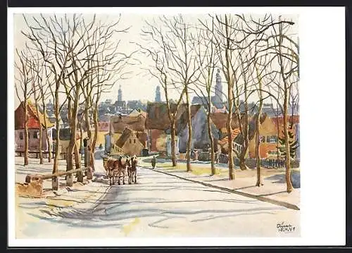 Künstler-AK Erlangen, Blick von den Kellern