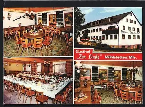 AK Mühlstetten /Mfr., Gasthof Zur Linde, Innenansichten