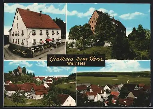 AK Wernfels, Gasthaus zum Stern, Ortspartie, Teilansicht