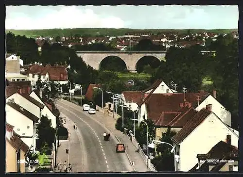 AK Schwabach, Penzendorferstrasse mit Viadukt