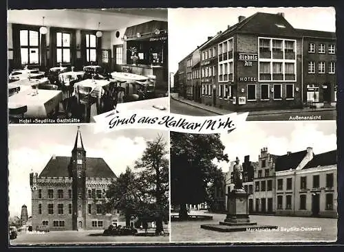 AK Kalkar /Niederrhein, Hotel Seydlitz, Innenansicht Restaurant, Rathaus