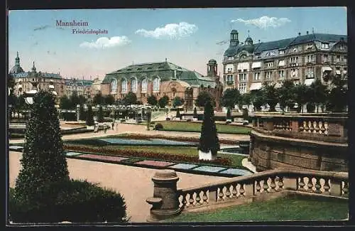 AK Mannheim, Blick auf den Friedrichsplatz