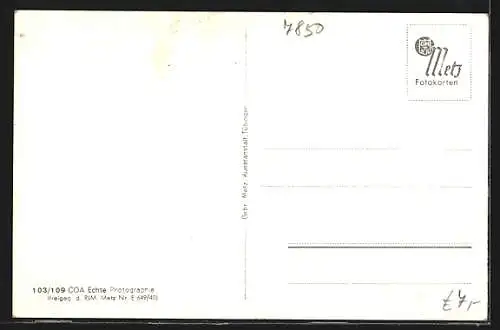 AK Lörrach-Stetten, Teilansicht aus der Vogelschau