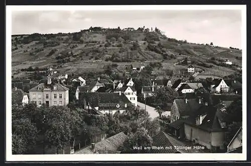 AK Weil am Rhein, Blick auf den Ort mit Tüllinger Höhe