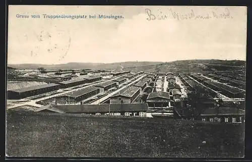 AK Münsingen, Blick auf den Truppenübungsplatz