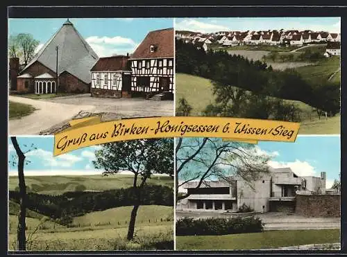 AK Birken-Honigsessen /Wissen, Strassenpartie, Ortsansicht, Betongebäude