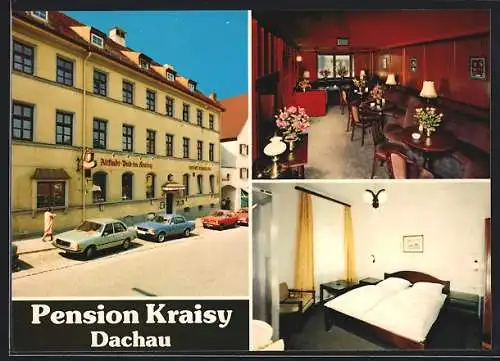 AK Dachau, Pension Kraisy, Augsburger Strasse 17, Innenansichten