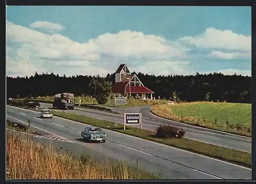 AK Autobahnkirche Maria, Schutz der Reisenden, Abfahrt Adelsried