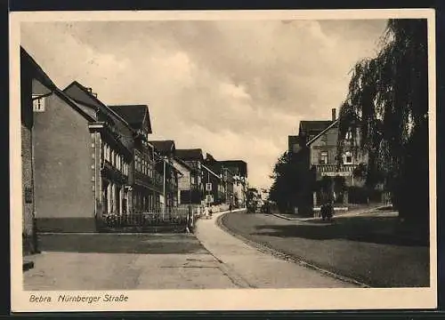 AK Bebra, Nürnberger Strasse mit Geschäften
