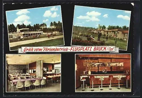 AK Bruck /Opf., Cafe am Flugplatz, Innenansichten